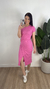 Vestido Midi Malha Ribana Rosa - Katrin Jessica