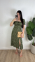 Vestido Viviane Florzinhas Midi Verde Musgo