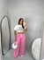 Calça Feminina Casual Retas Com Listras de Cintura Alta