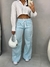 Calça Feminina Casual Retas Com Listras de Cintura Alta - comprar online