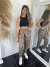 Calça Cargo Jogger Tactel Feminina Com Correntes e Detalhes Refletivos - comprar online