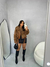 Imagem do Jaqueta Feminina Peluciada Com Detalhes Em Couro Moda Blogueira