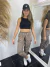 Calça Cargo Jogger Tactel Feminina Com Correntes e Detalhes Refletivos