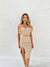 Conjunto Feminino Saia Midi Com Fenda E Cropped Faixa