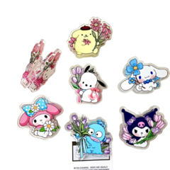 Kit 7 Clipes Prendedores Acrílico Sanrio Flores - comprar online