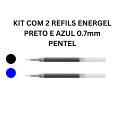 Kit c/ 2 Refils Azul e Preto Caneta Energel Pentel 0,7mm - comprar online