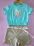 Conjunto short e blusa em algodão Gabriela Aquarela - comprar online