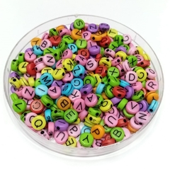 Letritas infantiles pastilla 6mm multicolor x 25grs