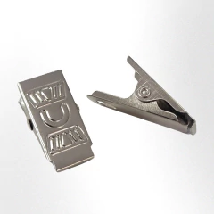 Agarra porta chupete de metal niquel x 2 unidades