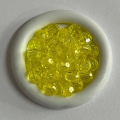 Acrílico transparente facetado redondo 6mm x 25grs.