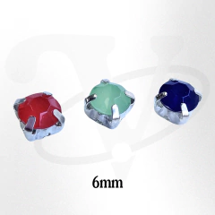 Gemas redondas opacas con base 6mm x 25 unidades