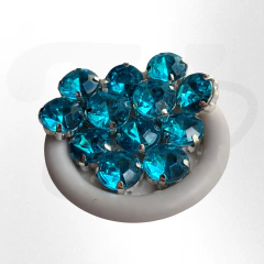 Gemas redondas brillosas con base 10mm x 25 unidades - Mundo Vas Min
