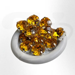 Gemas redondas brillosas con base 10mm x 25 unidades - tienda online