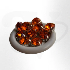 Gemas redondas brillosas con base 10mm x 25 unidades - Mundo Vas Min