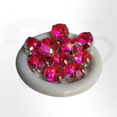 Gemas redondas brillosas con base 10mm x 25 unidades - tienda online