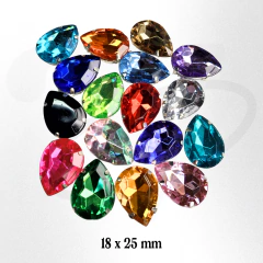 Gemas gota brillosas con base 18x25 x 10 unidades