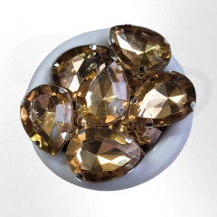 Gemas gota brillosas con base 13mmx18mm x 25 unidades - Mundo Vas Min