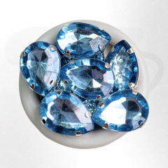 Imagen de Gemas gota brillosas con base 13mmx18mm x 25 unidades