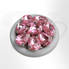 Imagen de Gemas gota brillosas con base 10mmx14mm x 25 u. Calidad para soldar y pegar