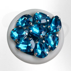 Gemas gota brillosas con base 10mmx14mm x 25 u. Calidad para soldar y pegar - comprar online