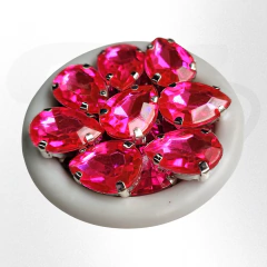 Gemas gota brillosas con base 10mmx14mm x 25 u. Calidad para soldar y pegar - comprar online