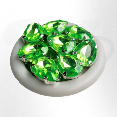 Gemas gota brillosas con base 10mmx14mm x 25 u. Calidad para soldar y pegar en internet