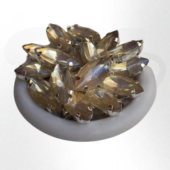 Imagen de Gema navette opaca con base 7mmx15mm x 25 unidades