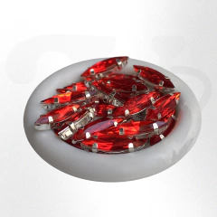 Gema navette brillosa con base navette 4mmx15mm x 25 unidades