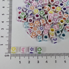 Letritas infantiles cuadrada 5,6 x 5.6mm blanca x 25grs