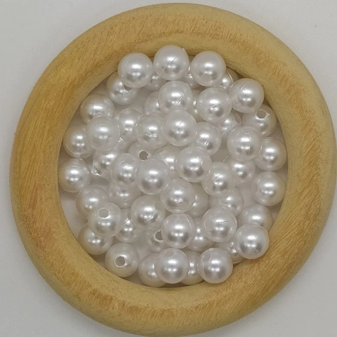 Perla acrilica perforada 8mm x 25grs - comprar online