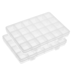Cajita acrilica 24 divisiones 19.3x13.2x2.4 cm - comprar online