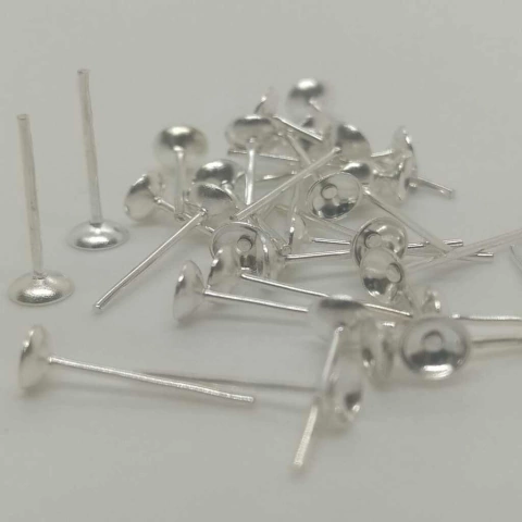Copita para perla 4mm x 100 unidades plata