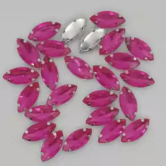 Imagen de Gema navette brillosa con base navette 4mmx8mm x 25 unidades