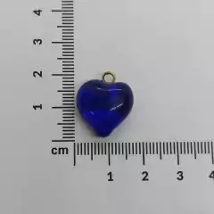 Cuenta de vidrio corazón x 1 unidad