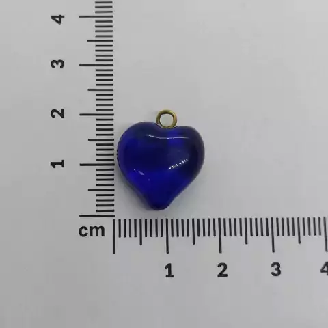 Cuenta de vidrio corazón x 1 unidad