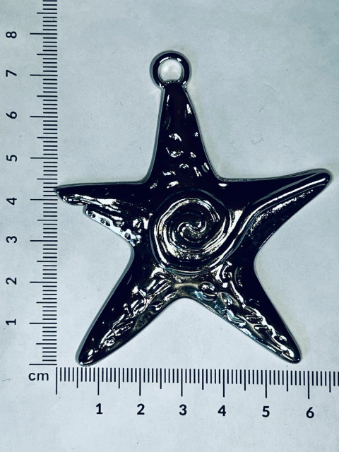 Dije estrella 7 cm aprox. de mar con espiral central X 2 U - comprar online