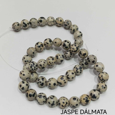 TIRA DE PIEDRAS BOLITAS JASPE DALMATA 8 mm - comprar online