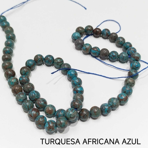 TIRA DE PIEDRA TURQUESA AFRICANA AZUL 6 MM - comprar online