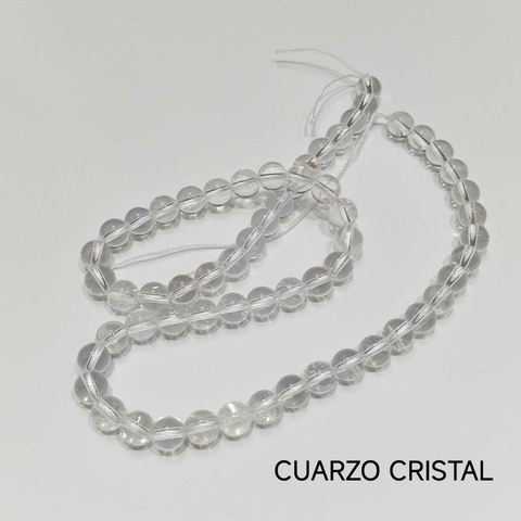TIRA DE PIEDRAS BOLITAS CUARZO CRISTAL 8 mm - comprar online