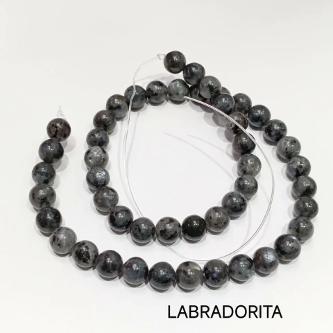 TIRA DE PIEDRAS BOLITAS LABRADORITA GRIS 8 mm - comprar online