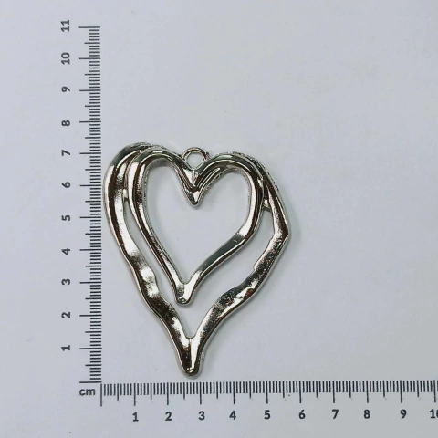 Dije corazón doble x2unidades - comprar online