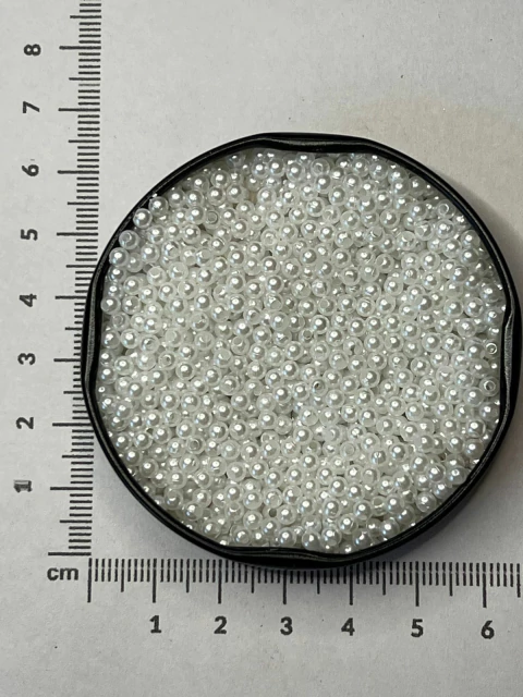 Perlas acrilicas pasantes 3MM x 25gramos