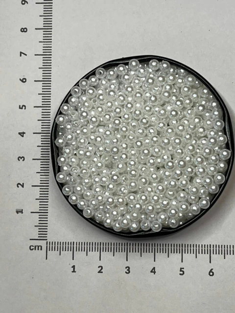 Perlas acrilicas pasantes 4MM x 25gramos - comprar online