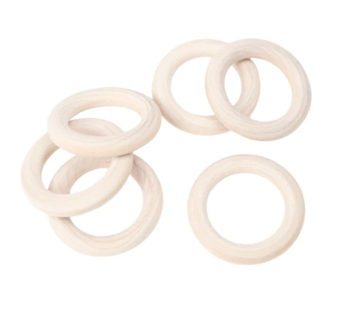 Argolla de Madera 6CM x 5unidades - comprar online