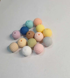 Cuenta de Silicona Rayada