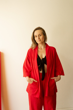 Kimono Cris ✤ Vermelho algodão - comprar online