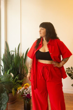 Calça Gabriela ✫ Vermelho algodão - Oi Gracia