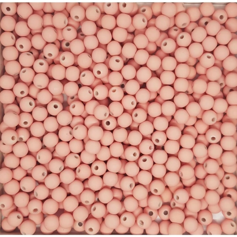 Bola Emborrachada Lisa PVC 8mm Rosa Nude 100Und