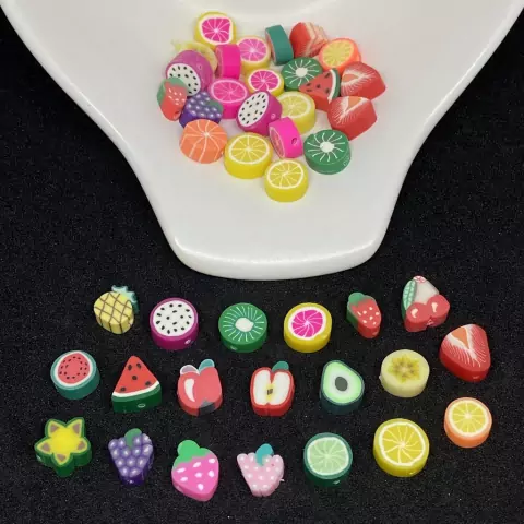 Miçanga Emborrachada Frutas Cítricas Com 20 Unidades