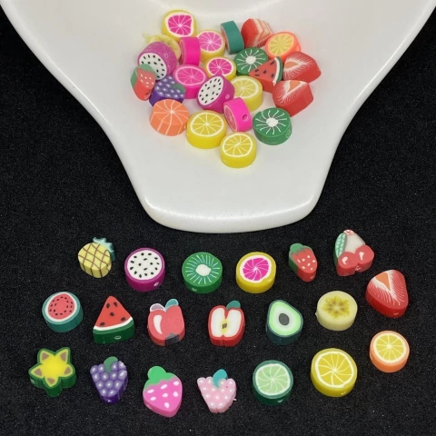 Miçanga Emborrachada Frutas 12mm Mix 40 Und